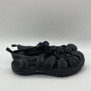 Mens Size 11 Sketchers Tresman Outseen Slip-On Canvas Fisherman Black Sandals